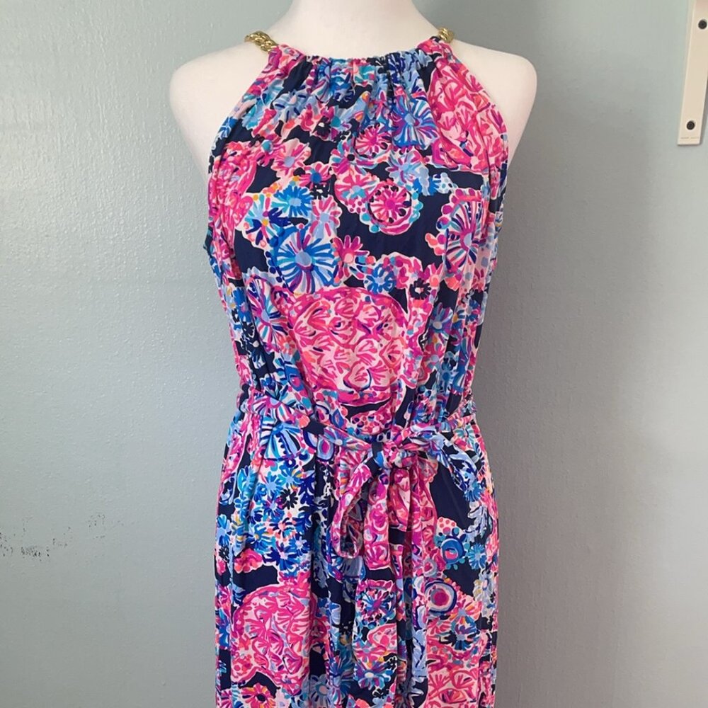 NWT Lilly Pulitzer Bingham Midi Dress High Tide In Turtle Amazement Size Small